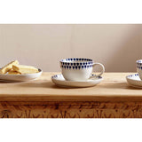 Indigo Drop Ceramic Cup and Saucer - Indigo