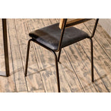 Iswa Leather & Cane Dining Chair - Black