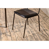 Iswa Leather & Cane Dining Chair - Black