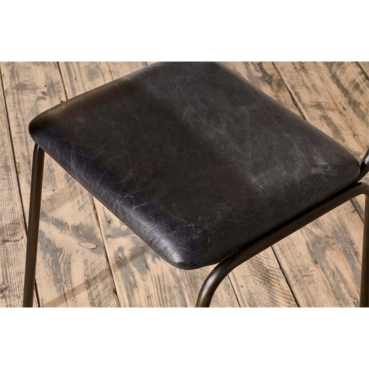Iswa Leather & Cane Dining Chair - Black