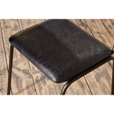 Iswa Leather & Cane Dining Chair - Black