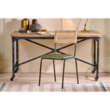 Iswa Leather & Cane Dining Chair - Green