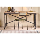 Iswa Leather & Cane Dining Chair - Green