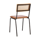 Iswa Leather & Cane Dining Chair - Tan