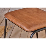 Iswa Leather & Cane Dining Chair - Tan