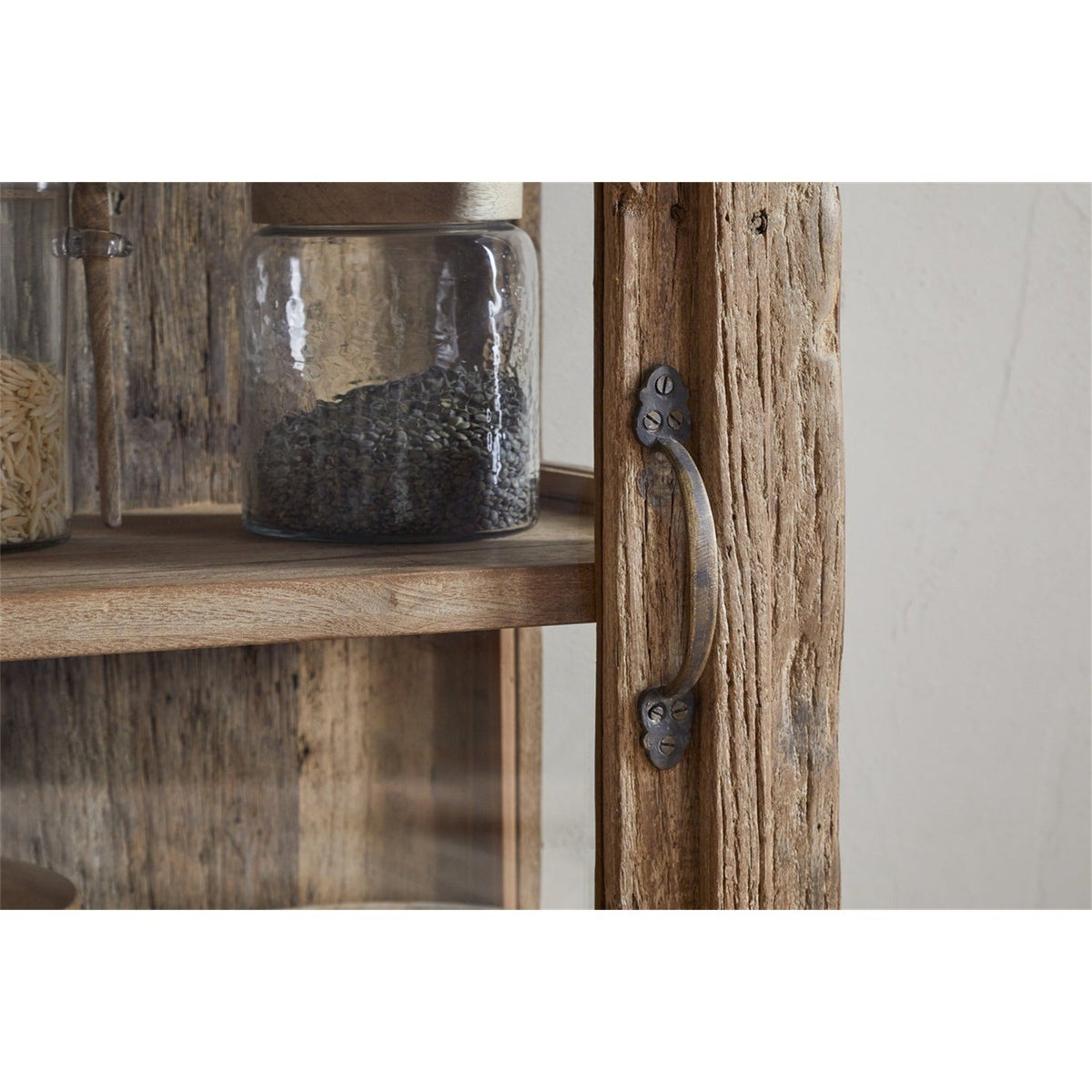 Ibo Tall Reclaimed Wood Display Cabinet - Natural