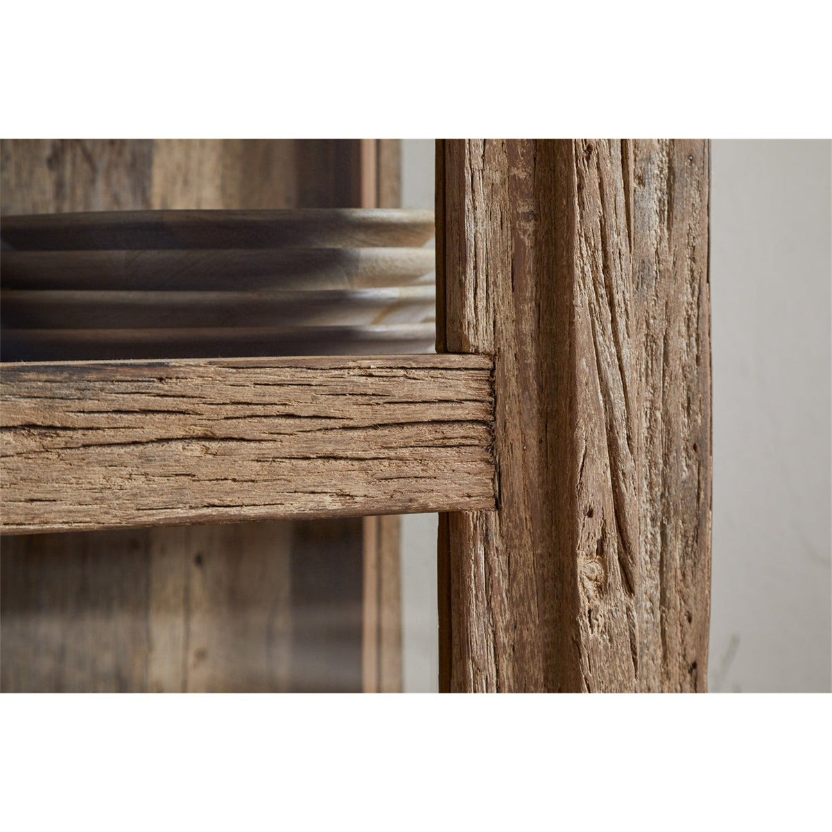 Ibo Tall Reclaimed Wood Display Cabinet - Natural