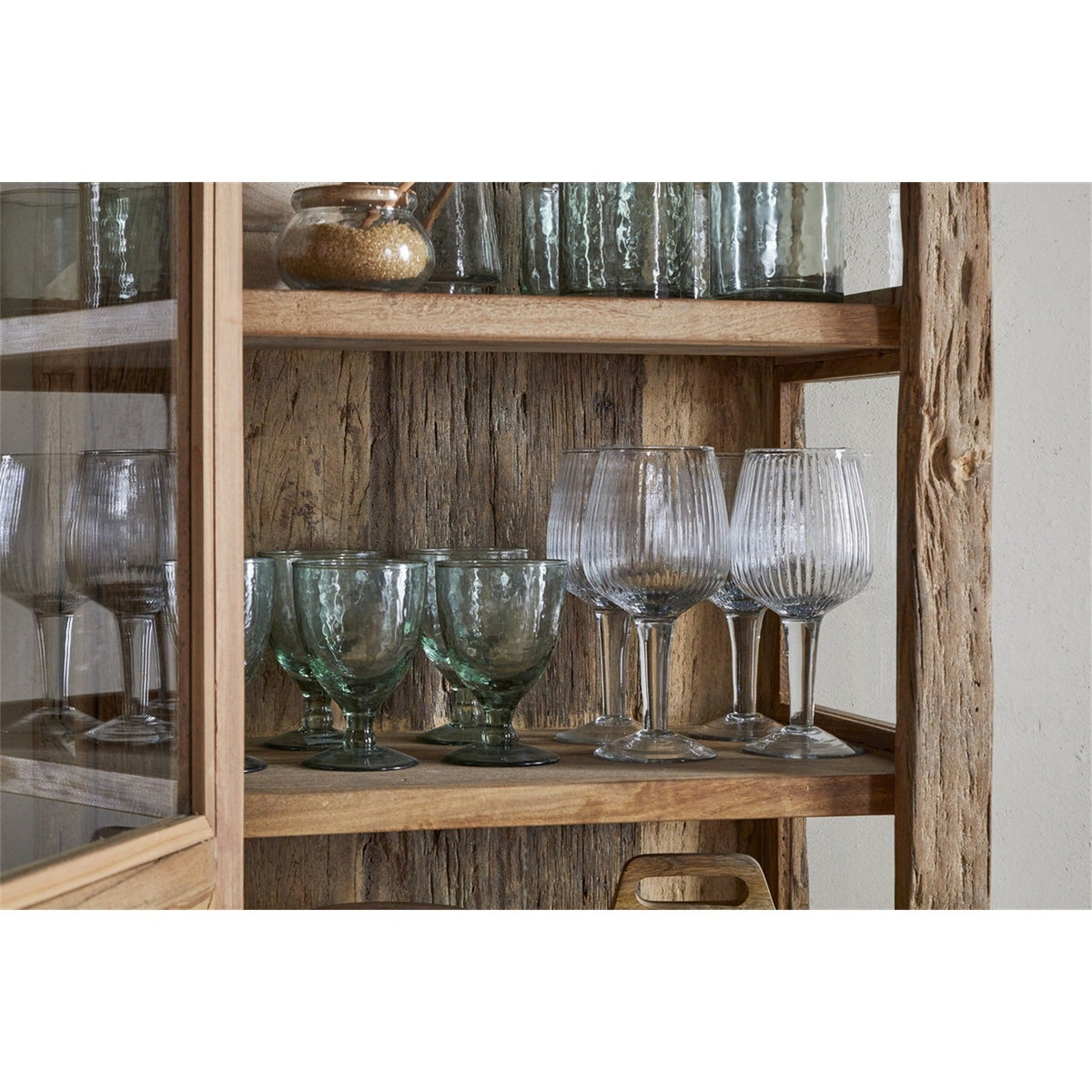Ibo Tall Reclaimed Wood Display Cabinet - Natural