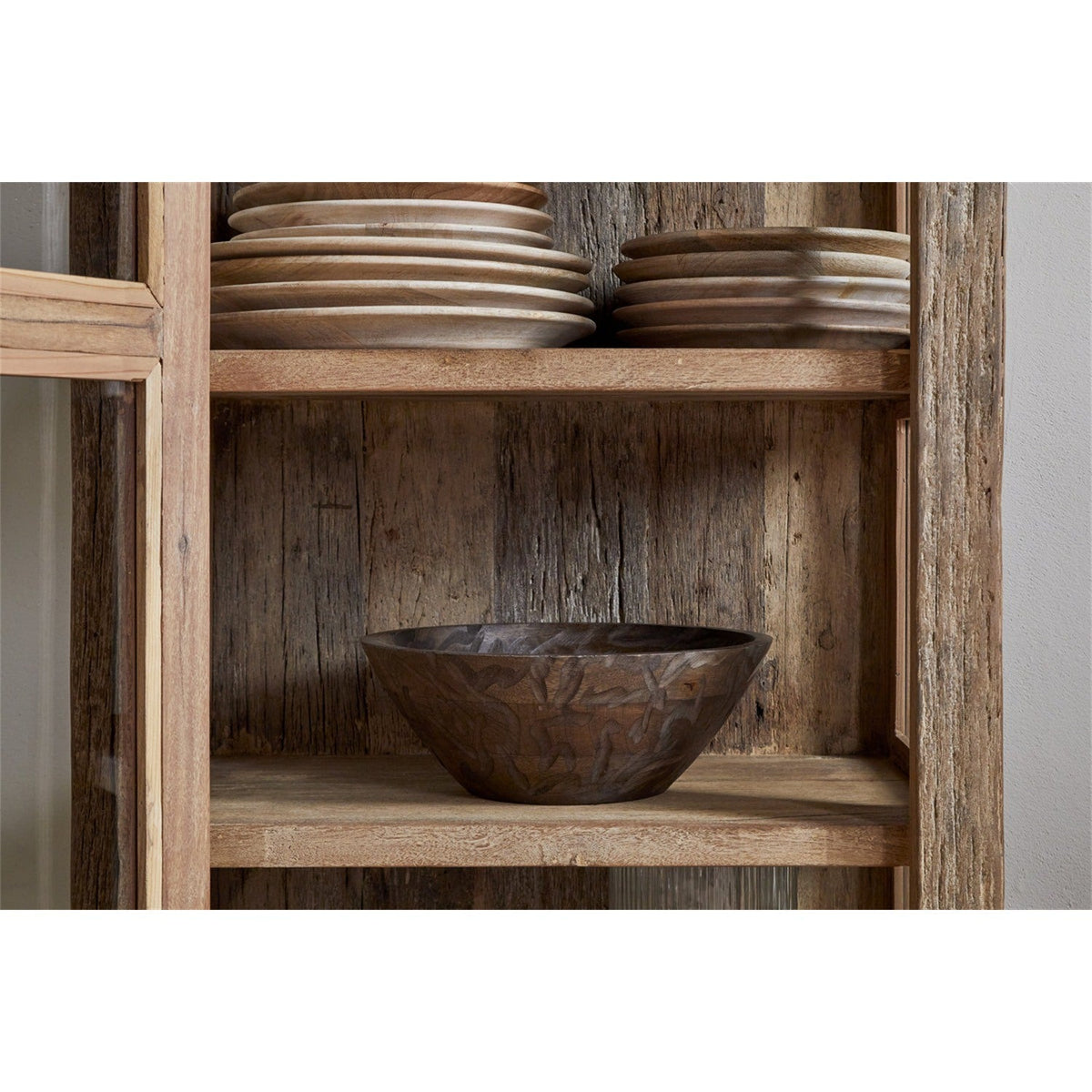 Ibo Tall Reclaimed Wood Display Cabinet - Natural