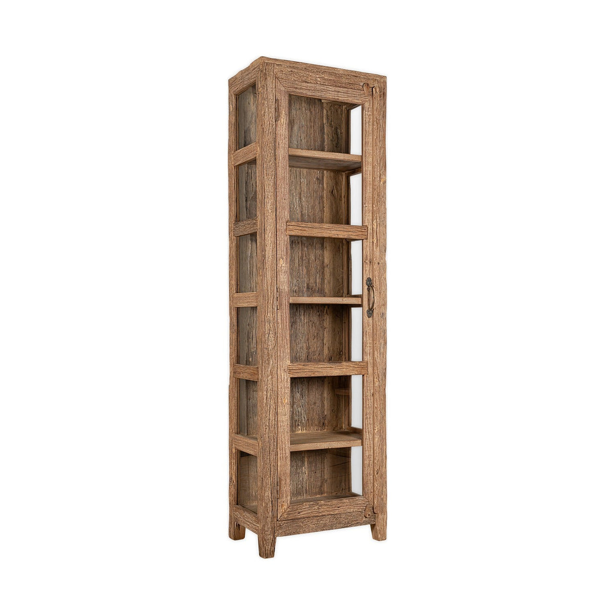 Ibo Tall Reclaimed Wood Display Cabinet - Natural