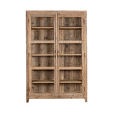 Ibo Wide Reclaimed Wood & Glass Display Cabinet - Natural