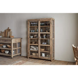 Ibo Wide Reclaimed Wood & Glass Display Cabinet - Natural