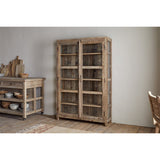 Ibo Wide Reclaimed Wood & Glass Display Cabinet - Natural