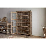 Ibo Wide Reclaimed Wood & Glass Display Cabinet - Natural