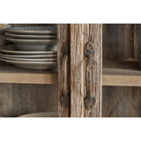 Ibo Wide Reclaimed Wood & Glass Display Cabinet - Natural