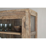 Ibo Wide Reclaimed Wood & Glass Display Cabinet - Natural