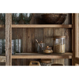 Ibo Wide Reclaimed Wood & Glass Display Cabinet - Natural