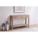 Ibo Reclaimed Wood 3 Drawer Console Table - Natural