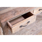 Ibo Reclaimed Wood 3 Drawer Console Table - Natural