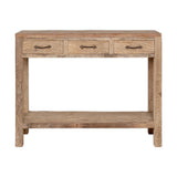 Ibo Reclaimed Wood 3 Drawer Console Table - Natural