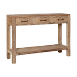 Ibo Reclaimed Wood 3 Drawer Console Table - Natural
