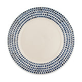 Indigo Drop Ceramic Dinner Plate - Cream & Indigo