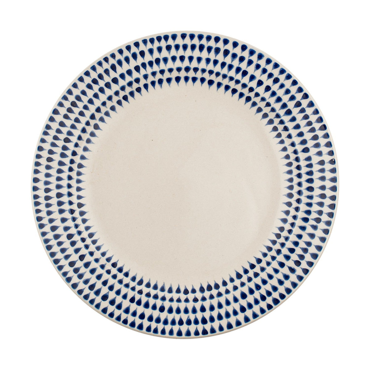 Indigo Drop Ceramic Side Plate - Cream & Indigo