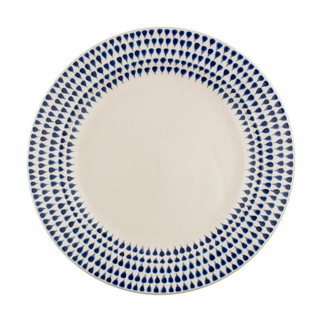 Indigo Drop Ceramic Side Plate - Cream & Indigo
