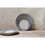 Indigo Drop Ceramic Side Plate - Cream & Indigo