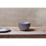 Indigo Drop Cereal Bowl - Cream & Indigo