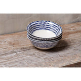 Indigo Drop Cereal Bowl - Cream & Indigo