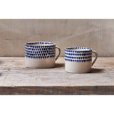 Indigo Drop Large Mug - Cream & Indigo - Set of 2