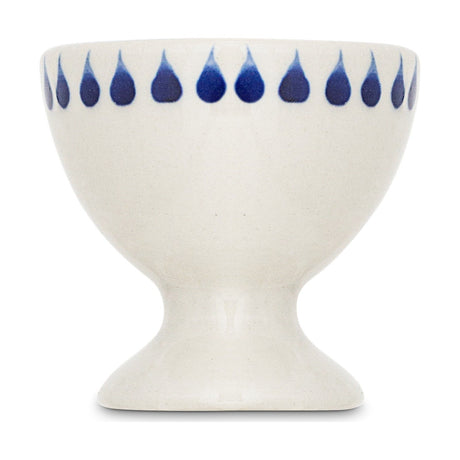 Indigo Drop Ceramic Egg Cups - Cream & Indigo - Set of 2