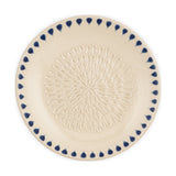Indigo Drop Ceramic Garlic Grater - Cream & Indigo