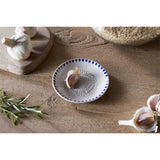 Indigo Drop Ceramic Garlic Grater - Cream & Indigo