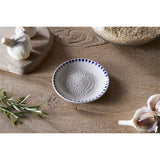 Indigo Drop Ceramic Garlic Grater - Cream & Indigo