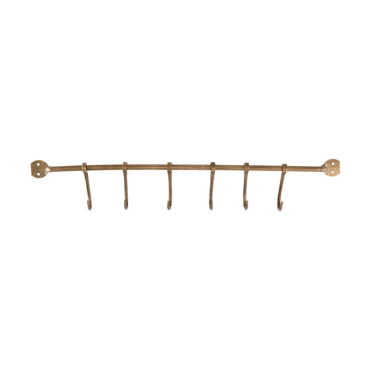 Ikoma 6 Hook Iron Wall Hooks - Antique Brass