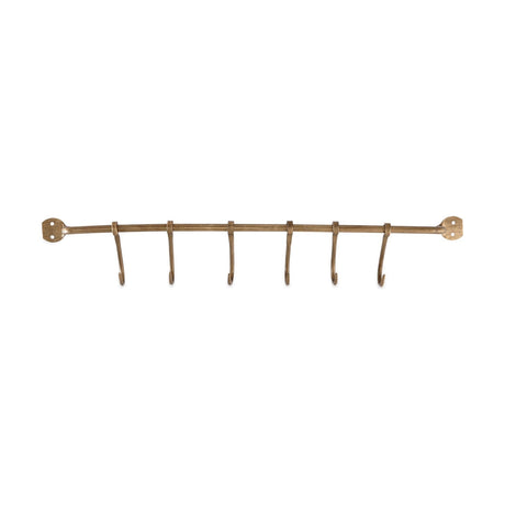 Ikoma 6 Hook Iron Wall Hooks - Antique Brass