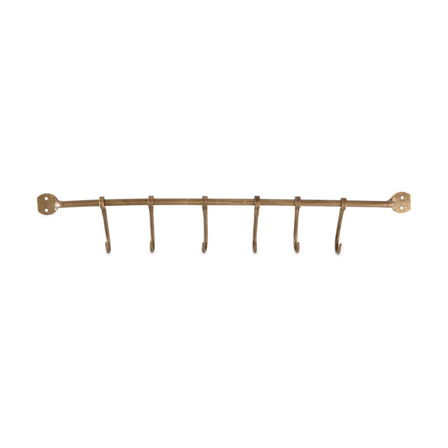 Ikoma 6 Hook Iron Wall Hooks - Antique Brass