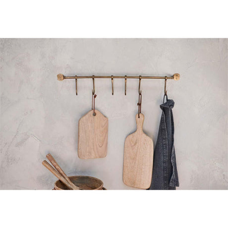 Ikoma 6 Hook Iron Wall Hooks - Antique Brass