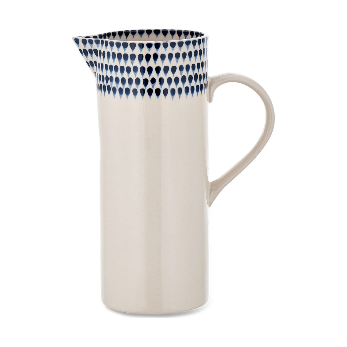 Indigo Drop Large Jug - Cream & Indigo