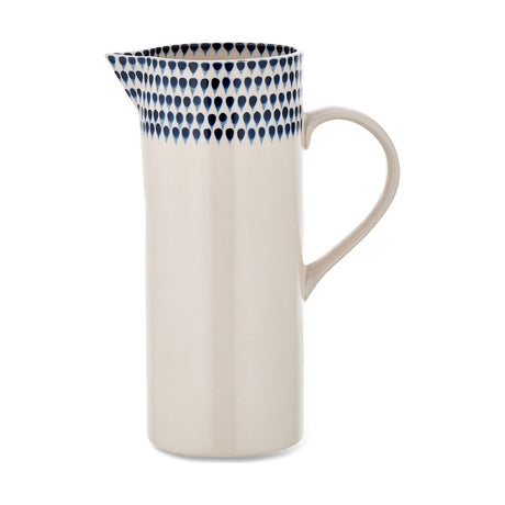 Indigo Drop Large Jug - Cream & Indigo