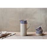 Indigo Drop Large Jug - Cream & Indigo