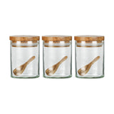 Izaan Recycled Glass Spice Jars - Clear - Set of 3
