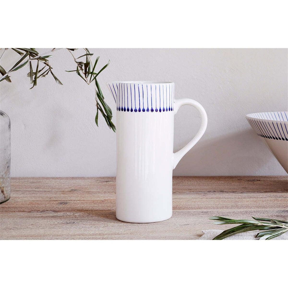 Iba Hand Painted Ceramic Jug - Indigo