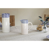 Indigo Drop Small Ceramic Jug - Cream & Indigo