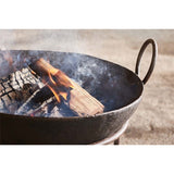 Small Reclaimed Iron Kadai Fire Pit with Grill - Grey