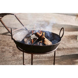 Small Reclaimed Iron Kadai Fire Pit with Grill - Grey