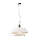Davina 3 Light G9 Pendant Light 50cm White - Polished Chrome