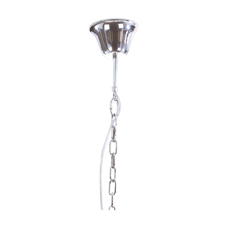 Ava 18 Light G9 Chandelier in polished chrome, showing the ceiling canopy, rod, and chain-link suspension with cable, set against a plain white background.